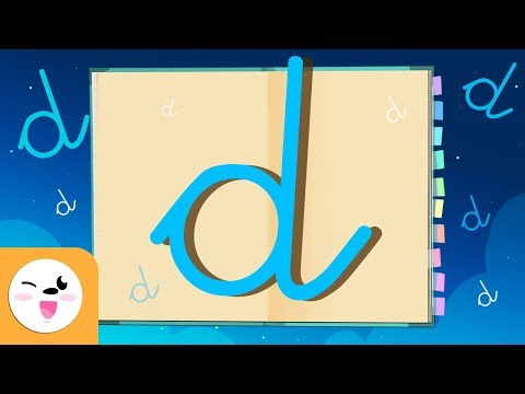 Letra D con caligrafía enlazada - El abecedario para niños