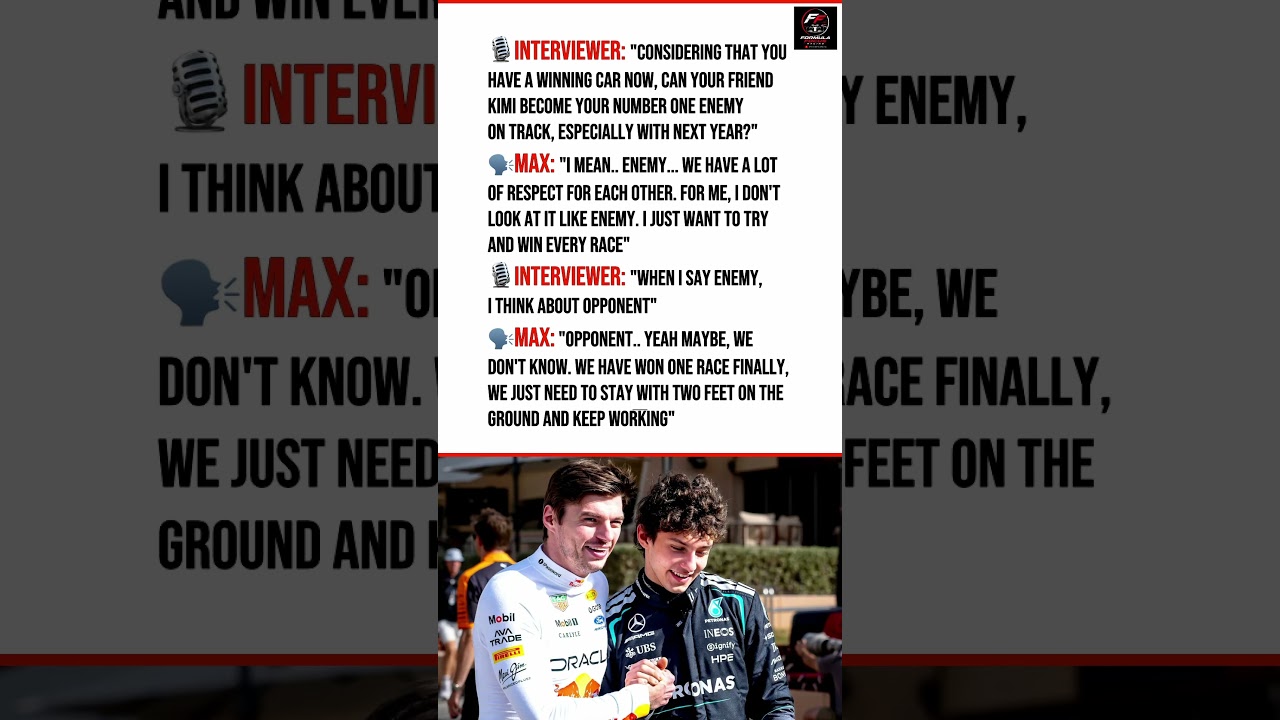 Max Verstappen Refuses to Call Kimi an “Enemy” #f1 #formula1