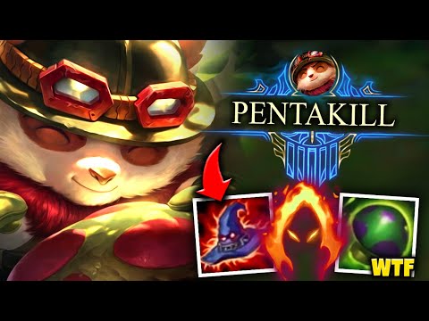 *NUCLEAR DARTS* FULL AP TEEMO PENTAKILL! ONE Q = ONE KILL - League of Legends