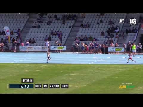 GIRLS U10 4X200M HEAT 1 - 2017 SUBWAY STATE RELAY CHAMPIONSHIPS // LAVicTV