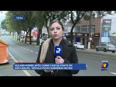 Mulher morre após carro cair de ponte sobre rio na SC-283 em SC