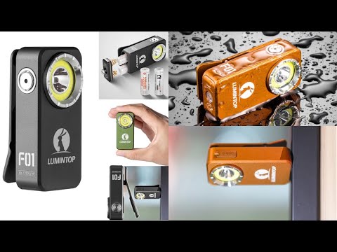 Lumintop F01 1200LM Mini Triple-Beam EDC Clip Flashlight Combo Spot+ Flood with Replaceable Battery