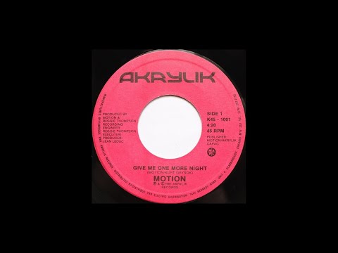 Motion - Give Me One More Night, Canadian Pop 45rpm 1987