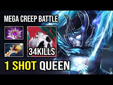 How to Mega Creep Comeback Phantom Assassin with 1 Shot Late Game Nullifier + Rapier Dota 2