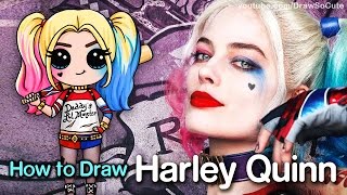 How to Draw Suicide Squad Harley Quinn Chibi