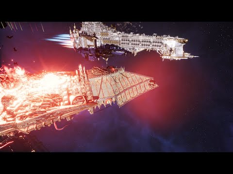 Skalgrim Mod - Imperial Navy vs Chaos - Massive Battle - Battlefleet Gothic Armada 2