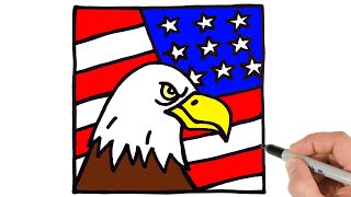 How to Draw Eagle Flag Memorial Day
