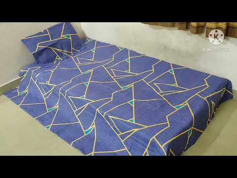 Geometrical cotton single bed bedsheet with one pillow cover|60 x 90 inch|@VpnCreativeMind