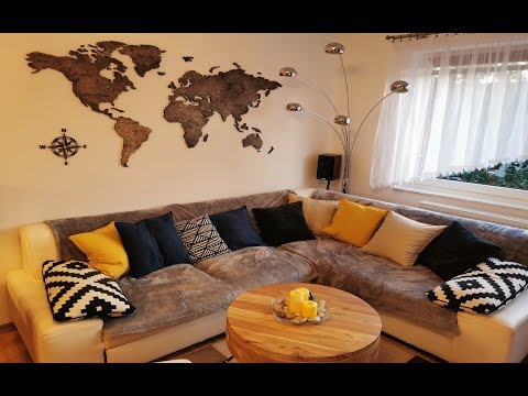 - Mapa Świata na ścianę 3D z granicami państw orzech - - hqdefault