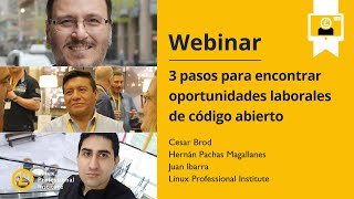 LPI Webinar: 3 pasos para encontrar oportunidades laborales de codigo abierto, January 21, 2021