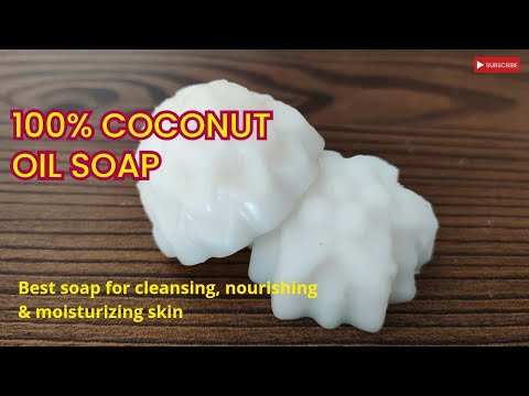 How to Make 100% Coconut Oil Soap | Simple Cold Process Soap Recipe