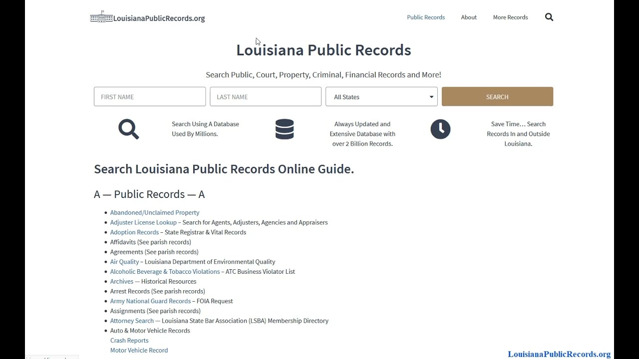 Louisiana Vital Records (Birth, Death, Marriage, Divorce Online Search Free)