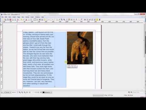 Scribus 1.4.5 - Wrap text around an image