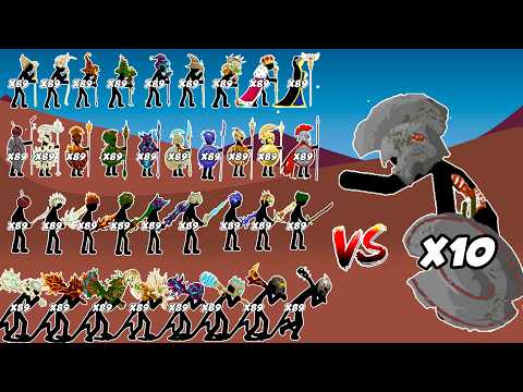 X10 - Zombie Stone Giant Vs All Stick Figures Units Army In Stick War Legacy 🏆 Who Will Win?
