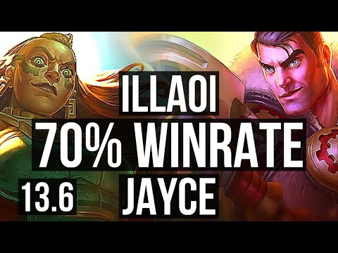 ILLAOI vs JAYCE (TOP) | 70% winrate, 8 solo kills, 9/1/1, Legendary | KR Master | 13.6