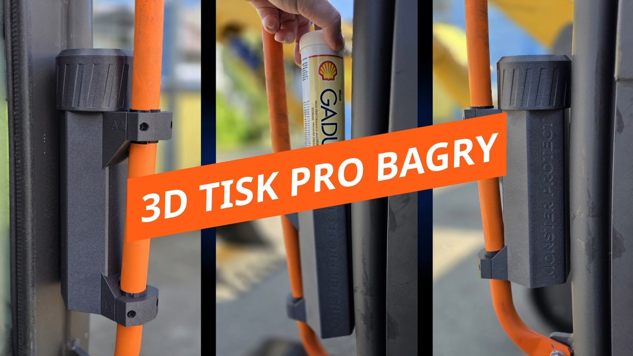 3D tisk pro bagry z české praxe – kryt maziva MONSTER PROTECT