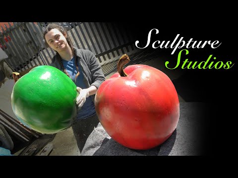 Giant Styrofoam Apple Making - Sculpture Studios