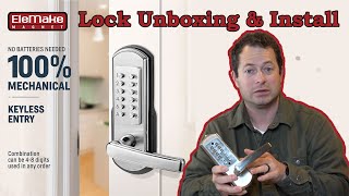 ✅Keyless Mechanical Keypad Lever Lock - No Batteries - Elemake - How To Install Combination Code