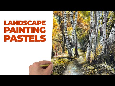 Painting with Pastels - Birch Tree Landscape Painting