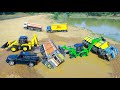 BharatBenz Ashok Leyland TATA SIGNA Accident Highway Pulling Out JCB 3DX Tractor Scorpio Car CSToy