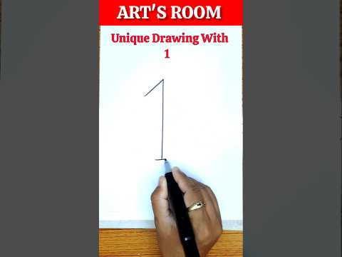 Easy drawing with number 1 | simple drawing ideas for beginners #shorts #artsroom
