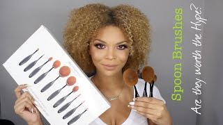 Oval/Spoon Brushes: Are they worth the Hype? || Review & Demo || MakeupbyDenise