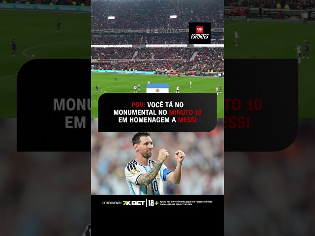 Minuto 10: Messi é homenageado com aplausos no Monumental | CNN ESPORTES