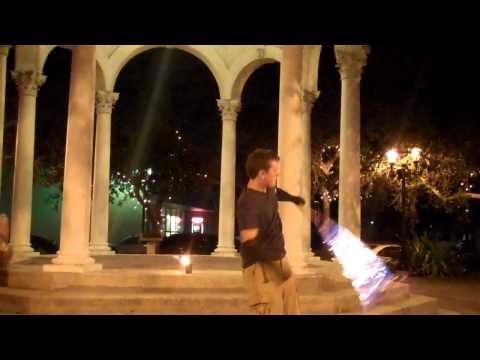 Fahrenheit 360° Firespinning 090911 Cory 'Sauce' Saucier with FireWhip to 'Hit that Funkytown mashup' by Pseudoecho and Offspring