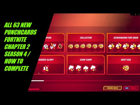 ALL 63 PUNCH CARDS DISCOVERED FORTNITE CHAPTER 2 SEASON 4 !!!  8 MYTHIC PUNCHCARDS / GOLD XP COINS