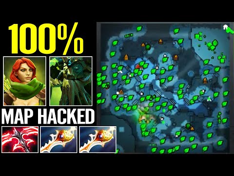 WTF 100% MAP HACKED! DESO LV2 + Rapier GOD Windranger f.t Treant  Strongest Carry Build Dota 2 Pro