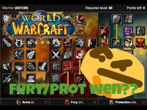 Classic WoW: Fury Prot Tanking Pre-BIS/Talents