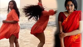 Anumol Crazy Jumping Video In Beach