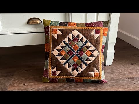 Kim Diehl Fabric Pillow – Beautiful Patchwork with Half Square Ruler
