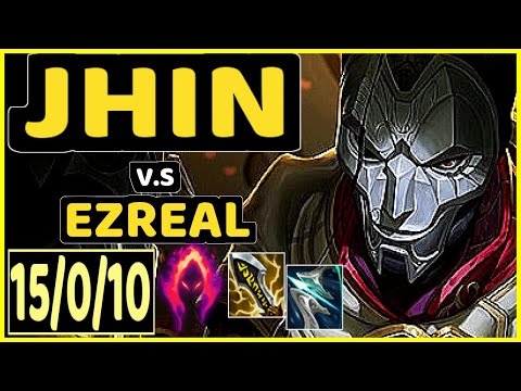 JHIN vs EZREAL - QUADRAKILL 15/0/10 KDA BOTTOM ADC GAMEPLAY - EUW Ranked MASTER