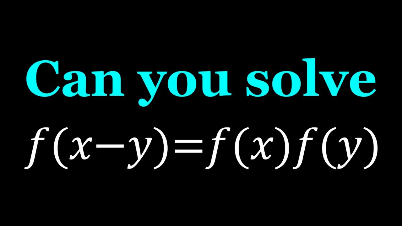 A Nice and Easy Functional Equation