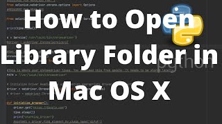 How to Open Library Folder in Mac OS X