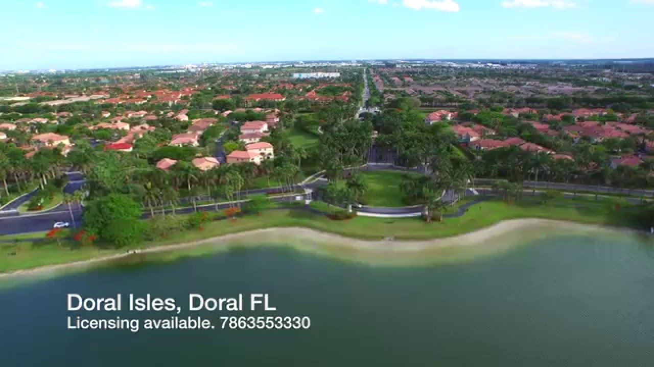 Aerial video of Doral Isles Miami FL