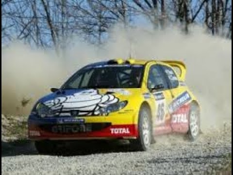 DRIVE RALLY:  VALENTINO ROSSI-PEUGEOT 206 WRC.   NETWORK Q RALLY 2002 Onboard Crash