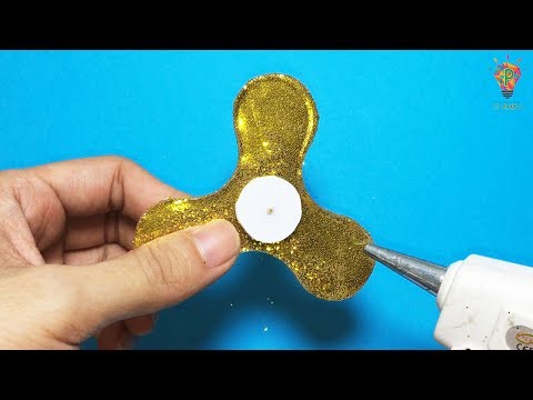 How to make FIDGET SPINNER using GLUE GUN - Easy Fidget Spinner WITHOUT Bearings