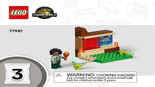 LEGO Instructions - Jurassic World - 77981 - Velociraptor, Stegosaurus & Pteranodon Rescue… (Book 3)