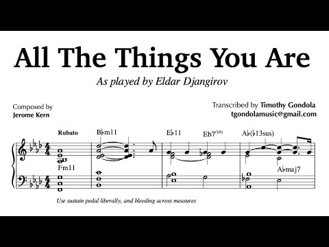 All The Things You Are- Eldar Djangirov| Transcription