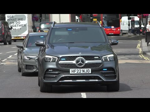 LOTS OF BULLHORN - Coolest Unmarked Cars responding through Centre of London