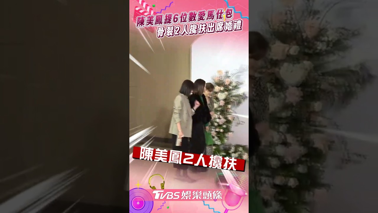 影音／陳美鳳帶「6位數愛馬仕包」出席婚禮　腳骨裂2人攙扶挺陳志強、曾智希