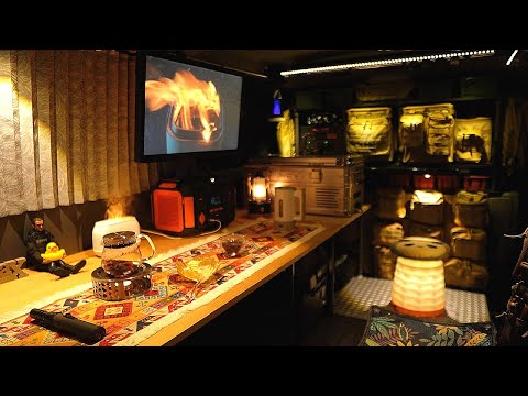 136 Lonely van camping by the lake | Rain in the morning | Solo car camping  | ASMR