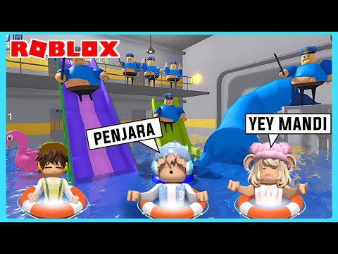 My Sister And I Found Barry's Waterboom Prison In Roblox Brookhaven ft @Shasyaalala