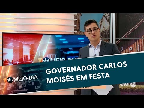 Governador Carlos Moisés em festa | SBT Meio-dia (08/06/20)