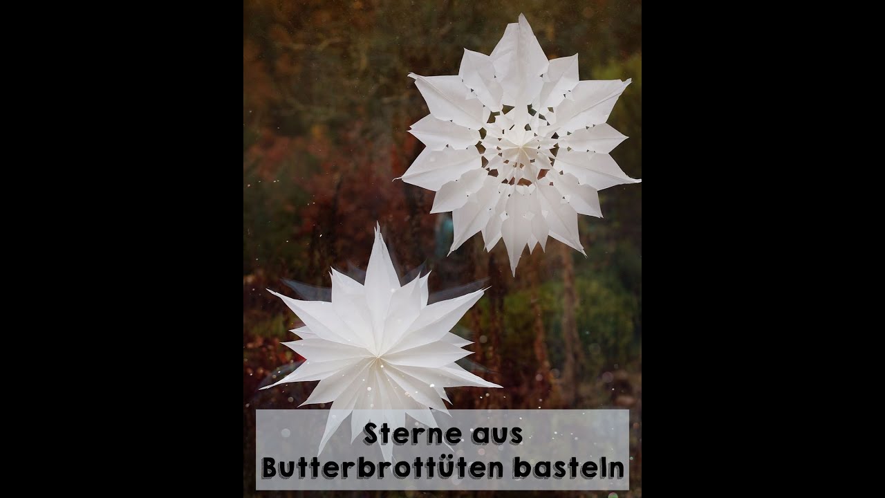 Sterne aus Butterbrottüten basteln - Video-Anleitung