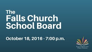 School Board Work Session: October 18, 2016