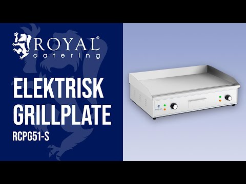 video - B-varer Elektrisk grillplate - 727 x 420 mm - Royal Catering - Flat - 4.400 W.
