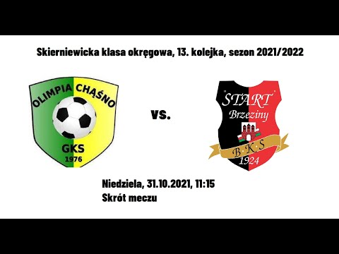 31.10.2021, skierniewicka klasa okręgowa, skrót meczu Olimpia Chąśno - Start Brzeziny 2:1